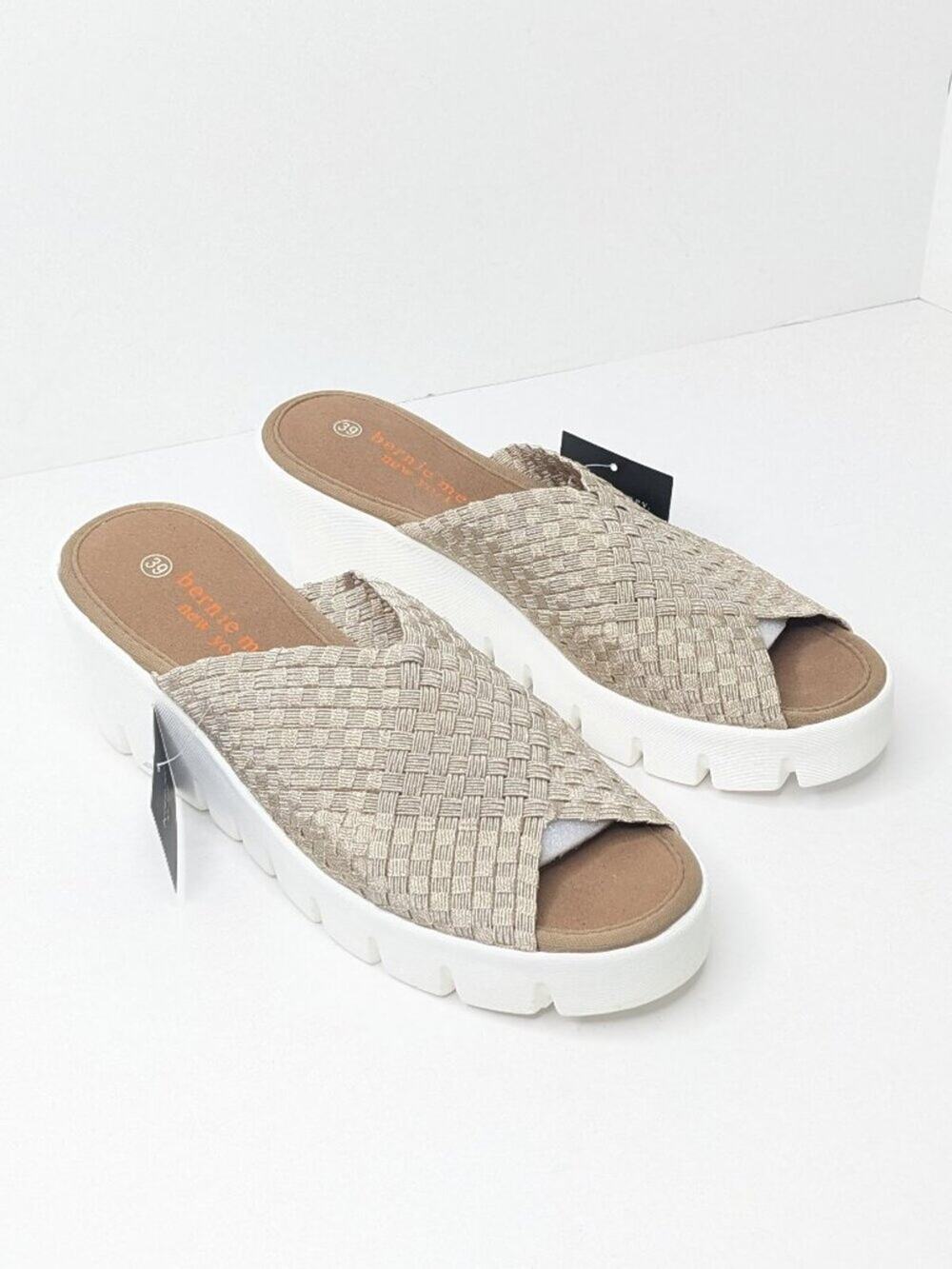 Bernie Mev Venti Wedge Sandals Tan Womens 39 EU (US 8)